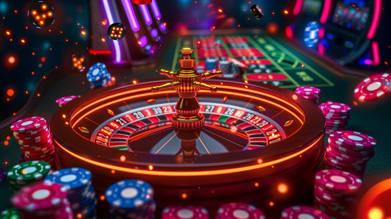 Layar smartphone menampilkan platform hiburan sports dan casino dengan desain modern